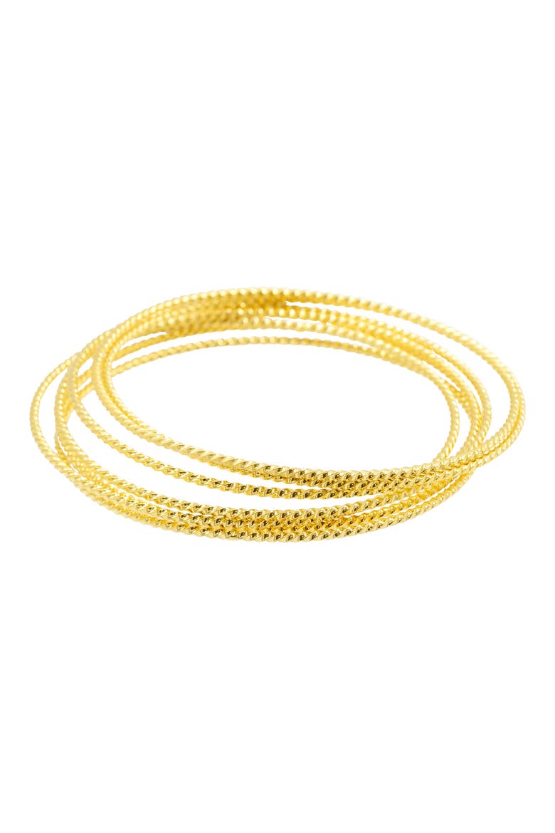 Set of 7 Bangle Bracelets, Alternate, color, GOLD