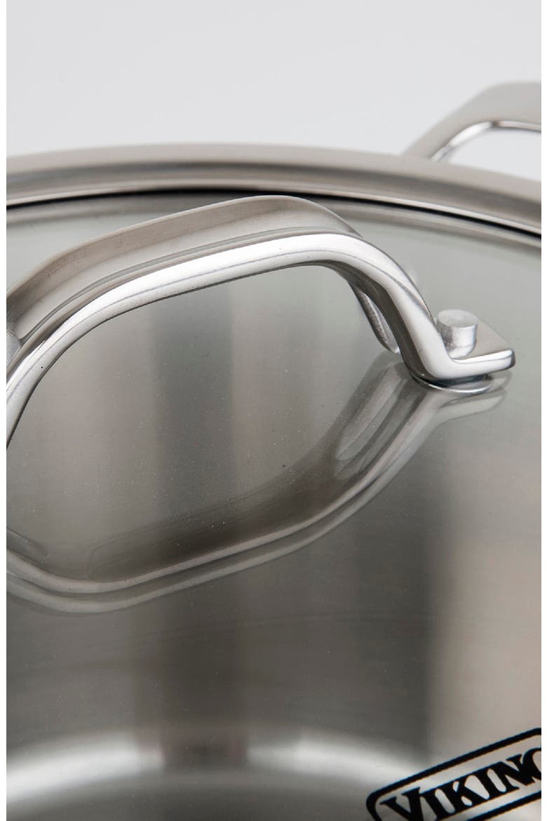 Contemporary 3.4-Quart Stainless Steel Sauce Pan with Lid, Alternate, color, STAINLESS STEEL