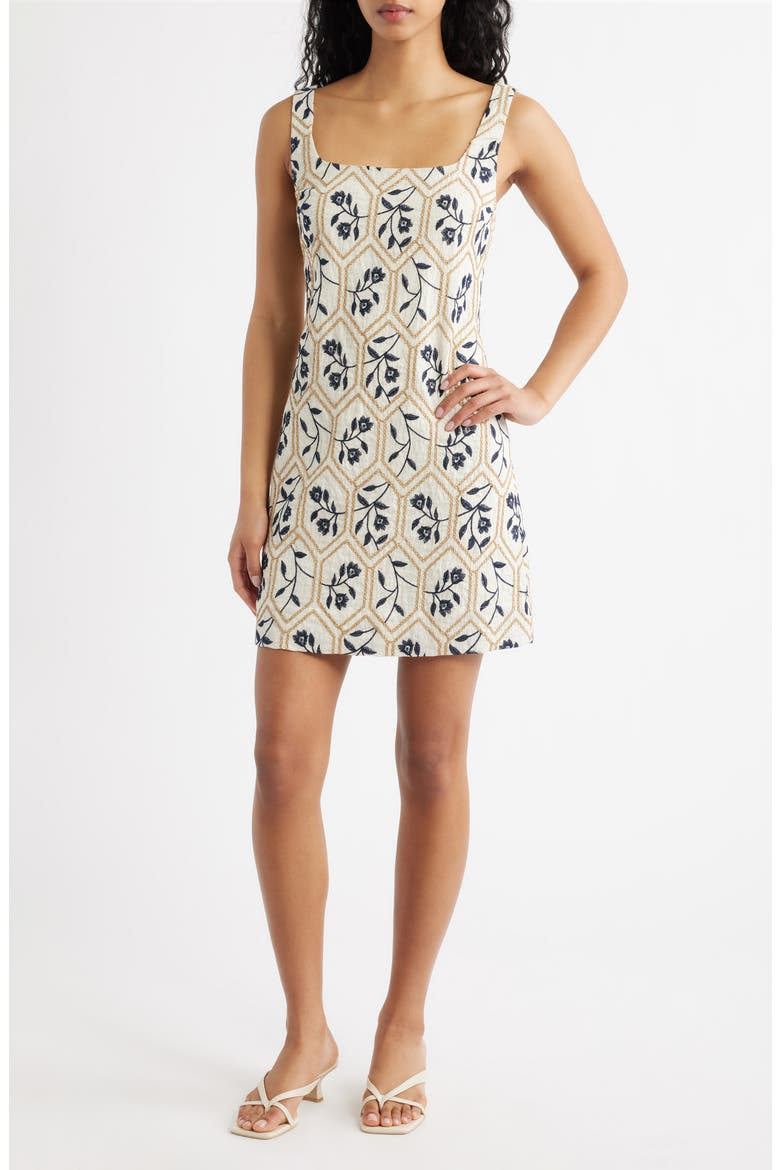 Embroidered Minidress, Main, color, CREAM MULTI