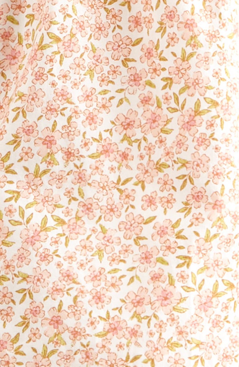 Nordstrom Scalloped Floral Romper, Alternate, color, White- Pink Petite Floral
