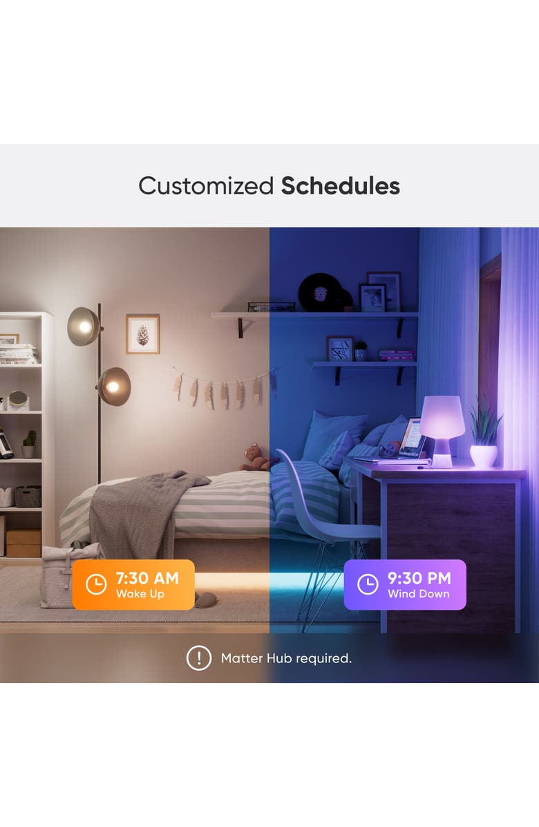 Nanoleaf Caveman Matter & Wi-Fi A19 Smart LED Light Bulb, Alternate, color, Multicolor