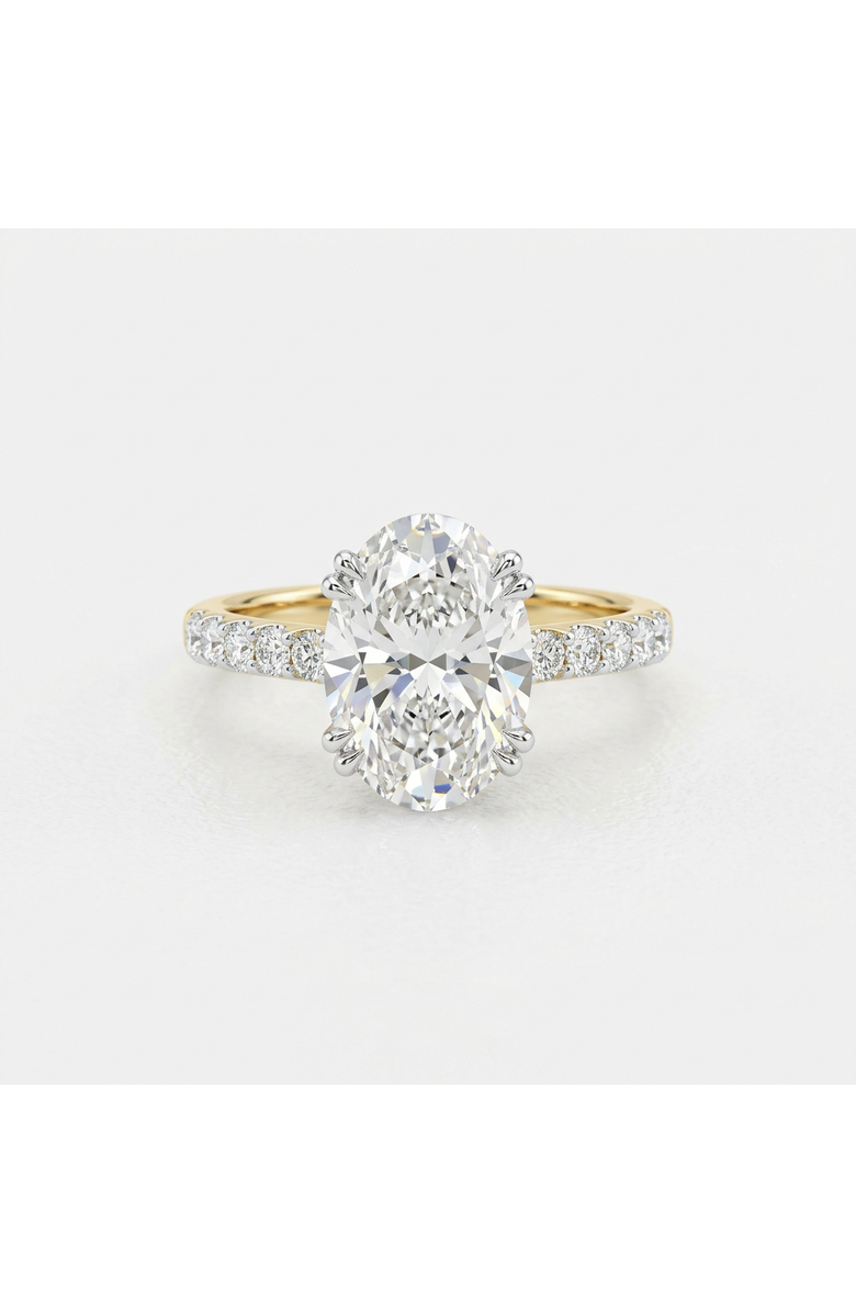 LuvMyJewelry Isidora 3.5 Cts 14K Yellow Gold Oval Lab Grown Diamond Hidden Halo Engagement Ring, Alternate, color, 14K Yellow Gold