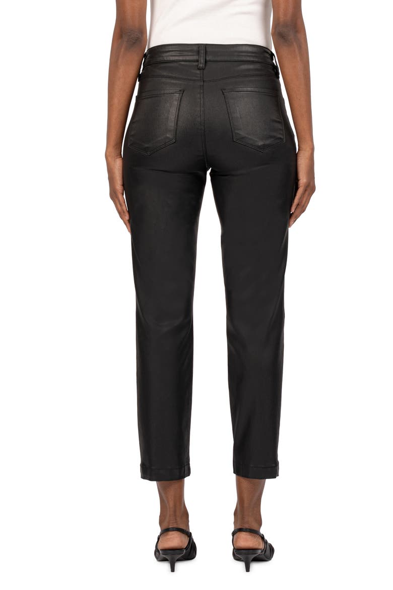 Reese Coated Ankle Slim Straight Leg Jeans, Alternate, color, BLACK