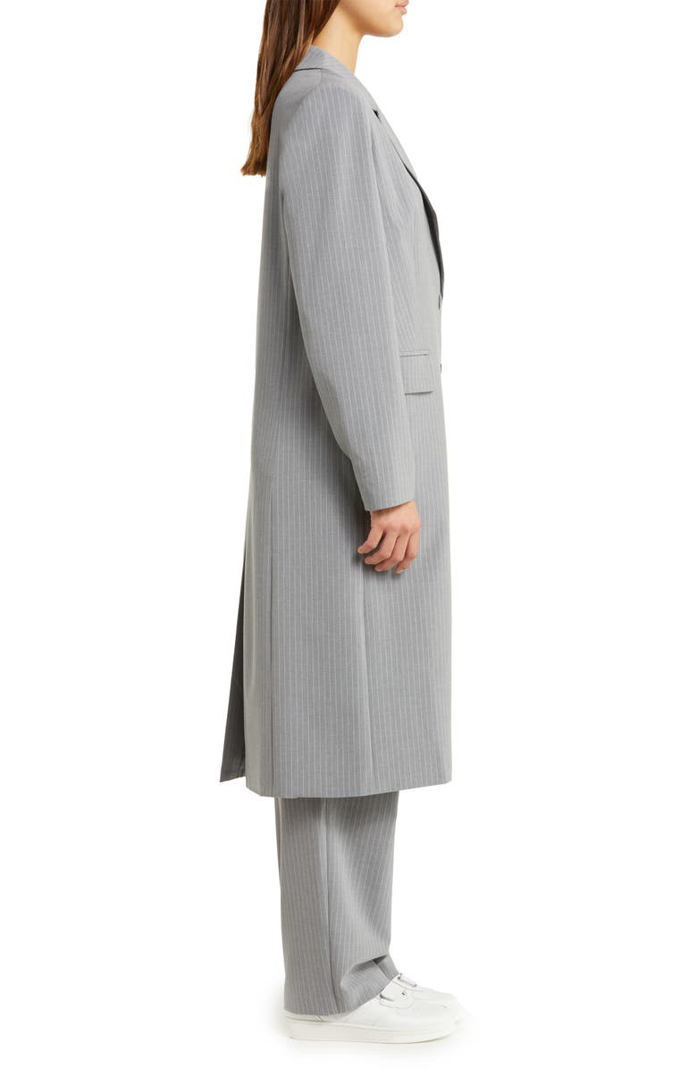 WAYF Icon Pinstripe Longline Coat, Alternate, color, 