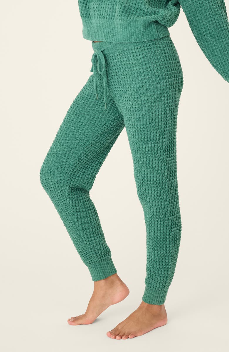 PJ Salvage Chenille Waffle Knit Lounge Pants, Alternate, color, Forest