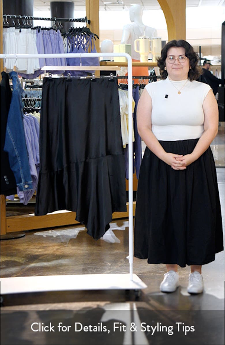 Keyla Asymmetric Satin Skirt, sales video thumbnail