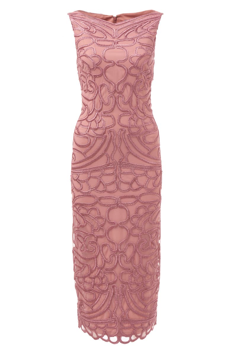 JS Collections Soutache Embroidered Midi Dress, Alternate, color, 