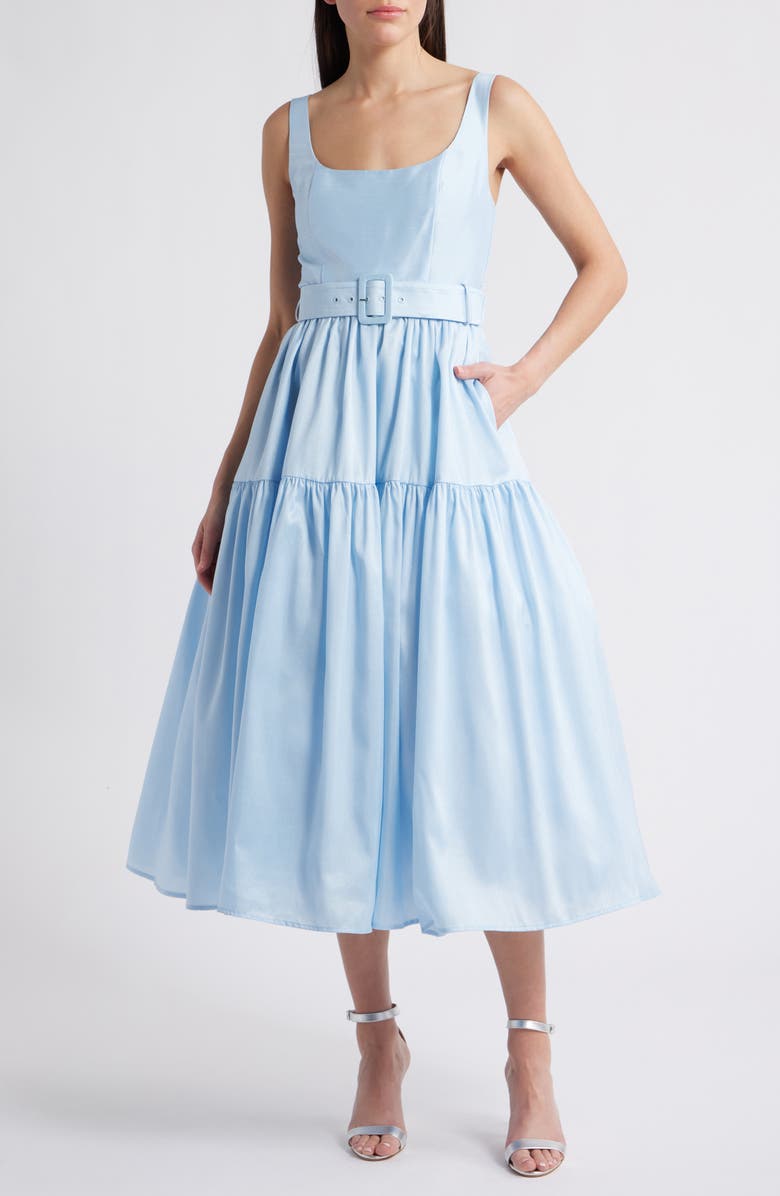 Hutch Belted Tiered Dress, Main, color, Sky
