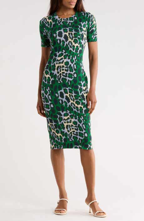 Diane von Furstenberg Florence Short Sleeve Cotton & Silk Midi Dress