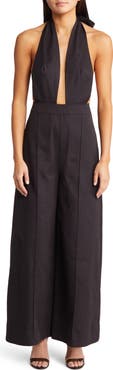 Amy Lynn Bow Tie Halter Jumpsuit