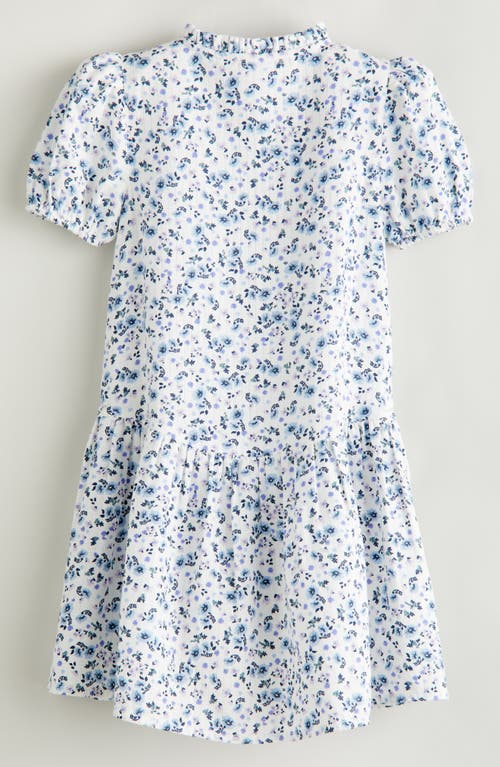 NORDSTROM NORDSTROM KIDS' FLORAL PUFF SLEEVE COTTON DRESS