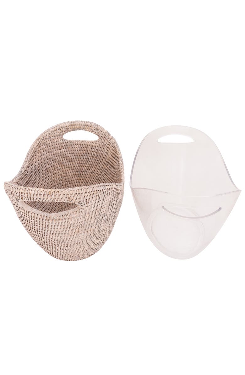 Artifacts Trading Company<sup>™</sup> Artifacts Rattan Champagne Bucket with Acrylic Insert, Alternate, color, White Wash