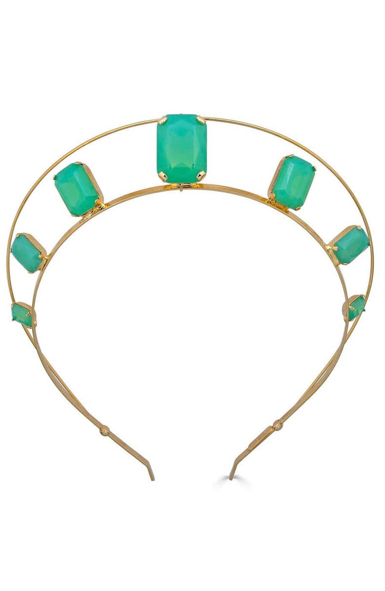 Epona Valley Delphine Headband, Main, color, Seaglass / Gold