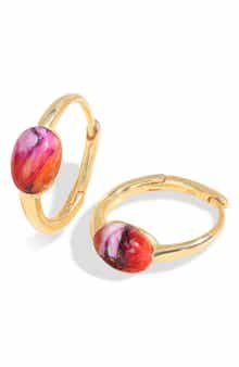 YS GEMS Turquoise Hoop Earrings