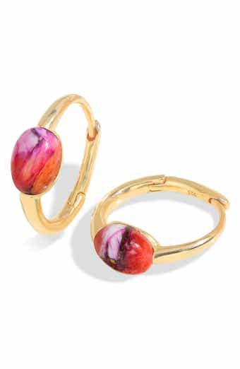 YS GEMS Turquoise Hoop Earrings