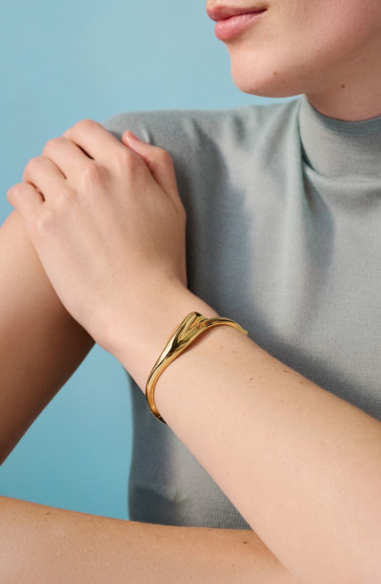 JENNY BIRD Portia Hinged Bracelet, Alternate, color, High Polish Gold