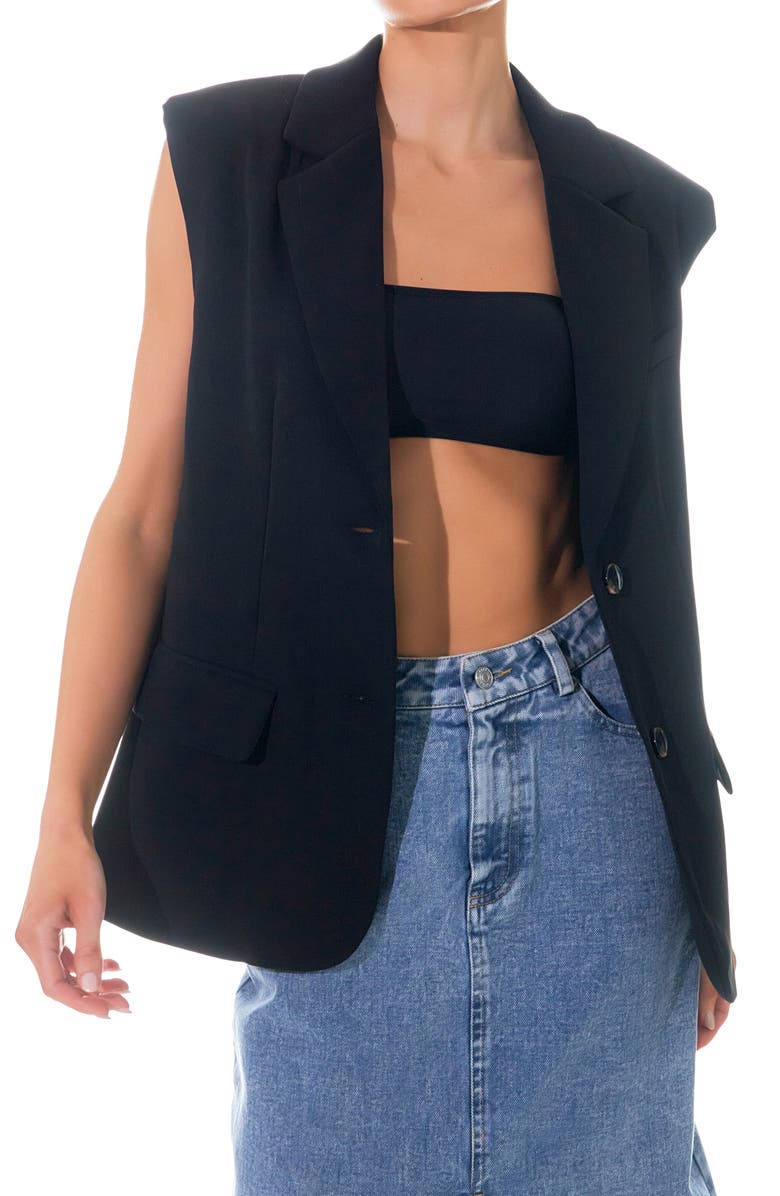 Grey Lab Oversize Blazer Vest, Alternate, color, Black