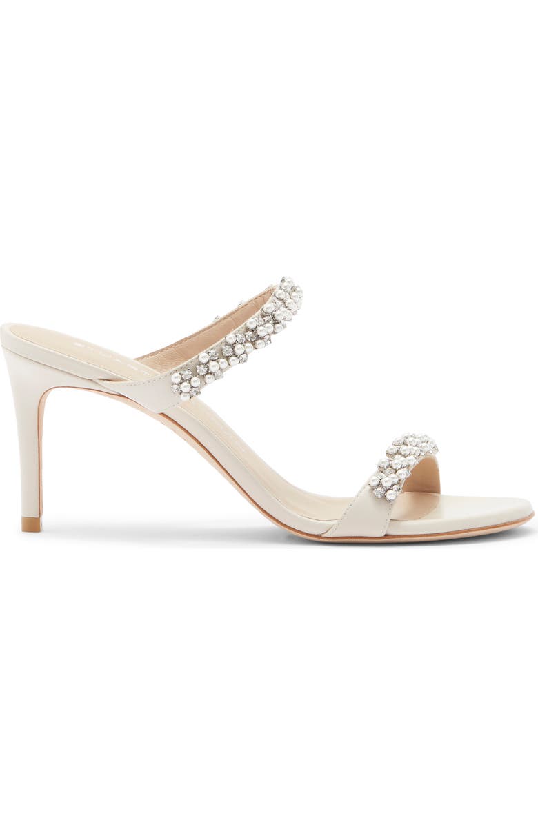 Stuart Weitzman Poppy Faux Pearl Sandal, Alternate, color, Linen/ Clear/ Natural