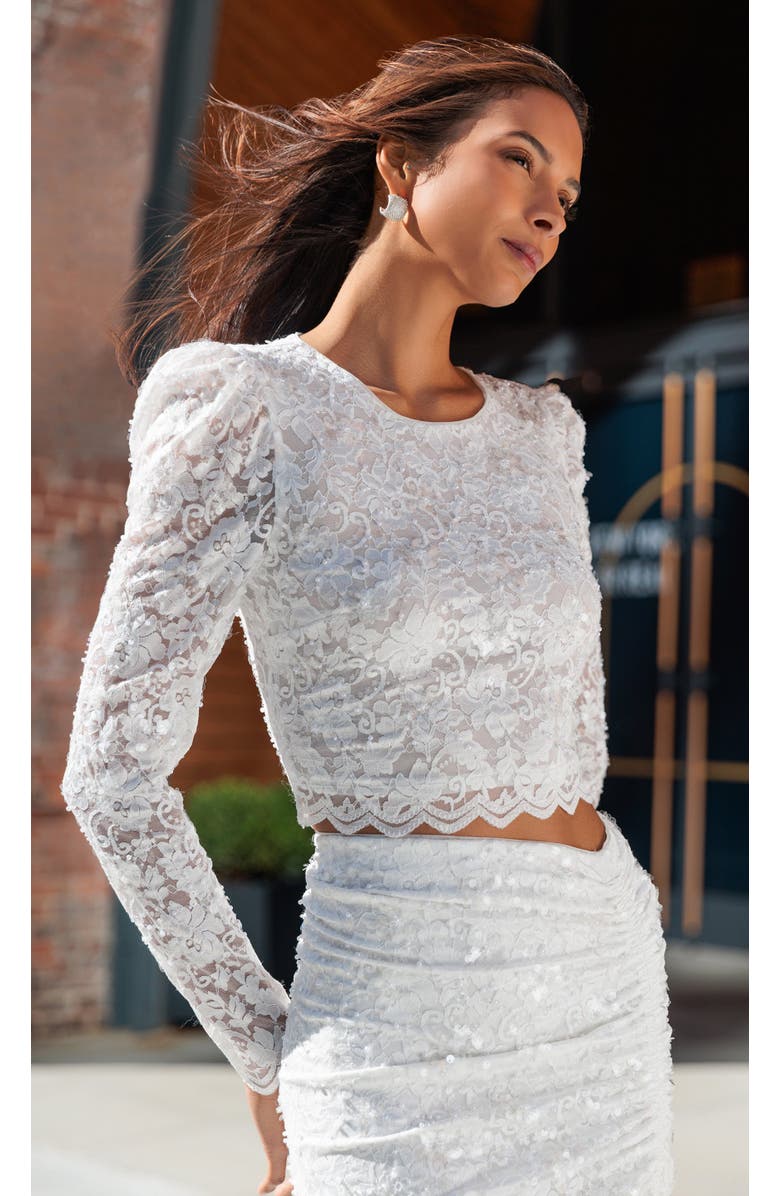 Generation Love Safia Sequin Lace Top, Alternate, color, White