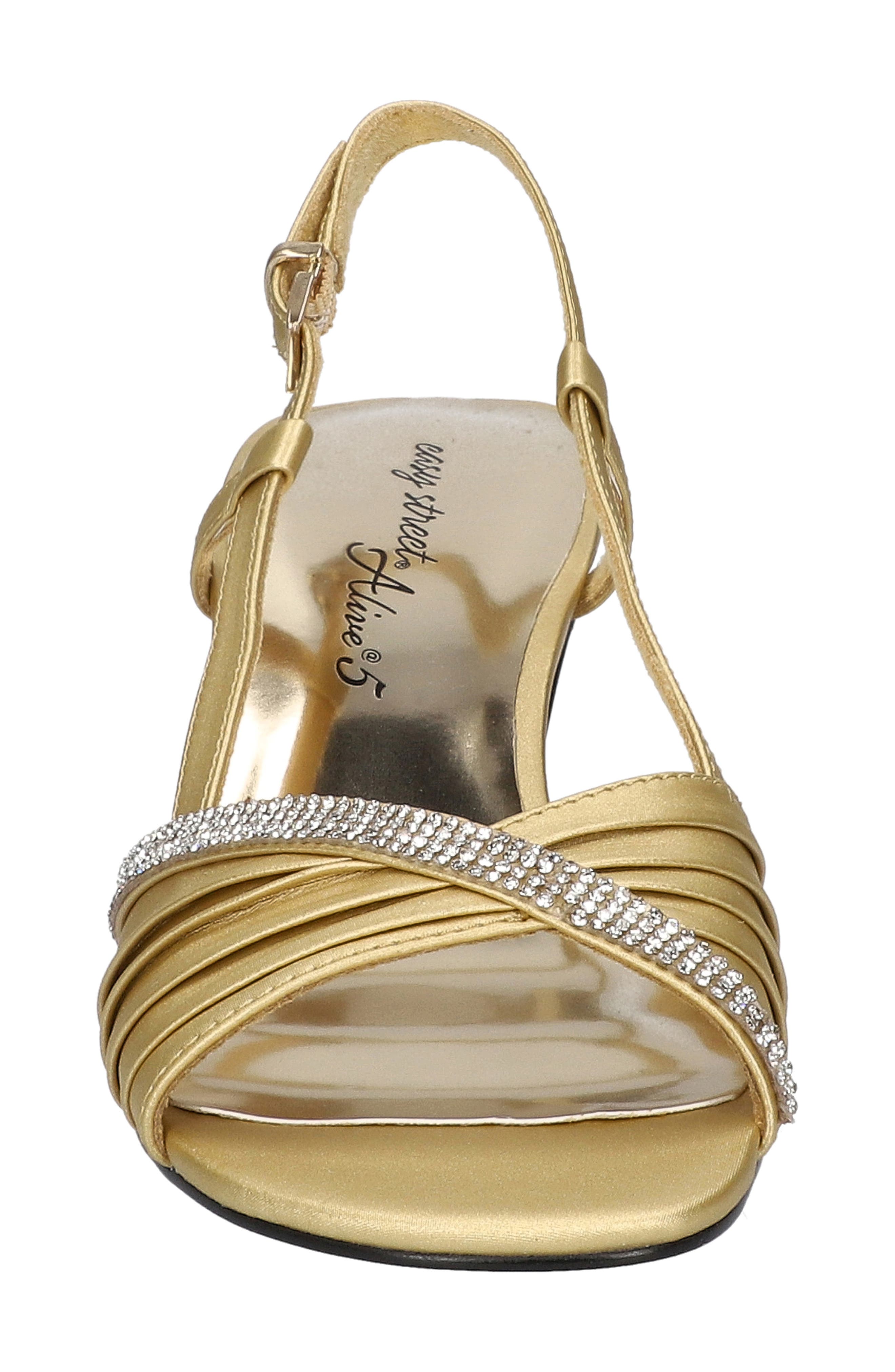 Delite Slingback Sandal, Alternate, color, GOLD SATIN-STONES