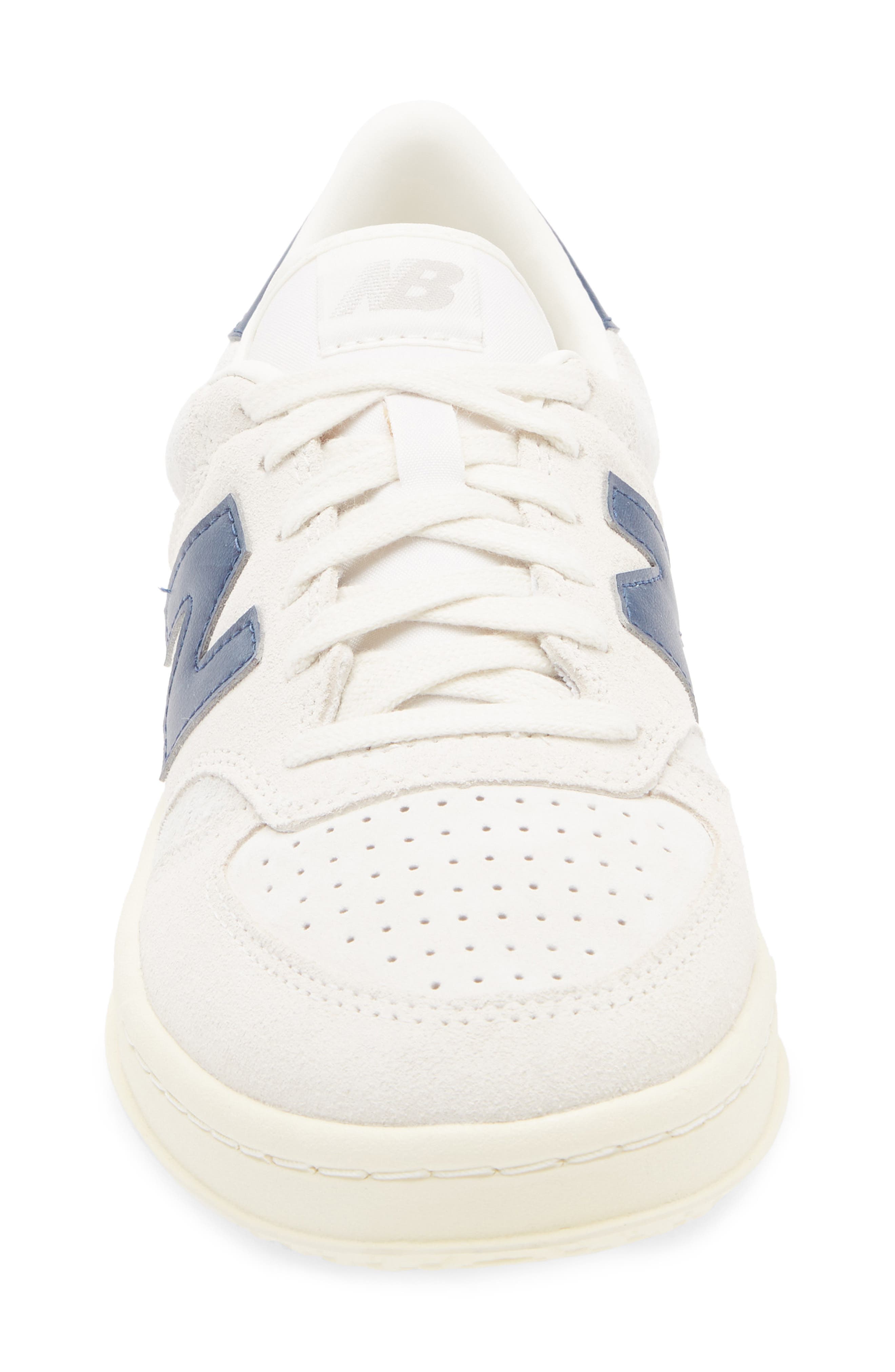 New Balance T500 Tennis Sneaker, Alternate, color, Sea Salt/ Nb Navy