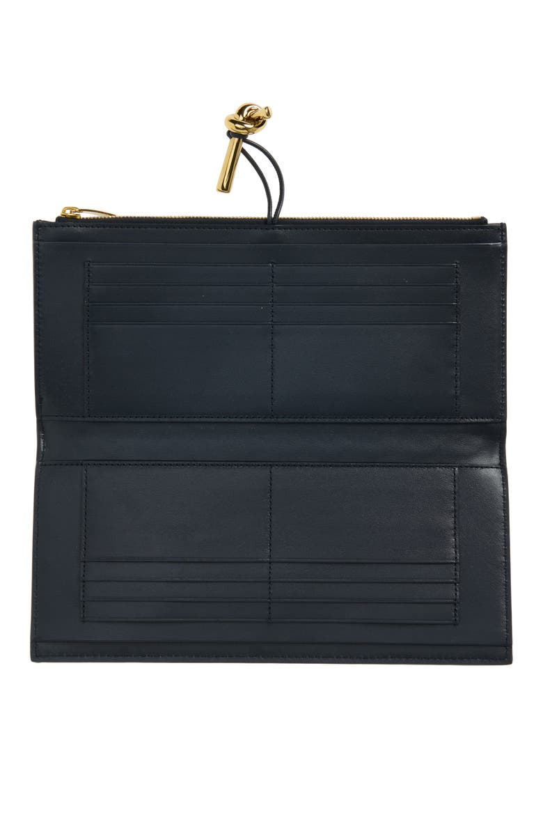 Intrecciato Leather Bifold Wallet, Alternate, color, MIDNIGHT MUSE BRASS