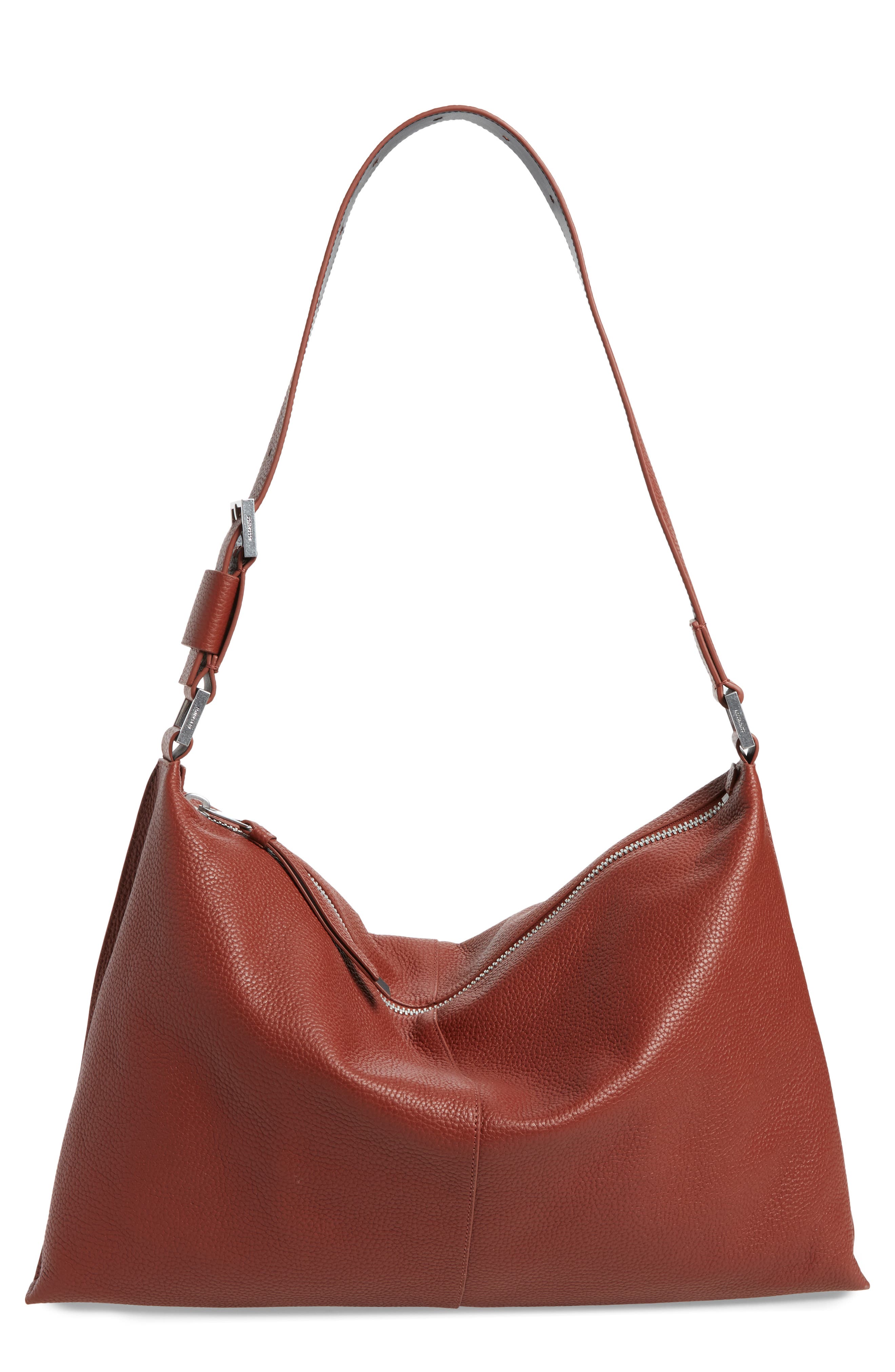 AllSaints Edbury Leather Shoulder Bag, Main, color, 