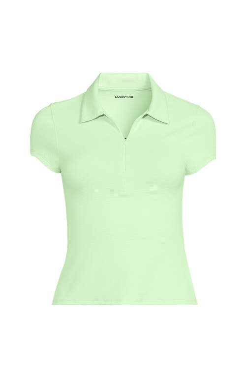 LANDS' END LANDS' END PLUS SIZE SHORT SLEEVE PIQUE JOHNNY COLLAR UPF 50 RASH GUARD