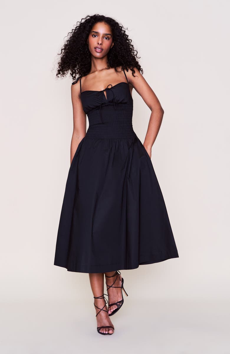 Guizio Lura Midi Dress, Alternate, color, Black