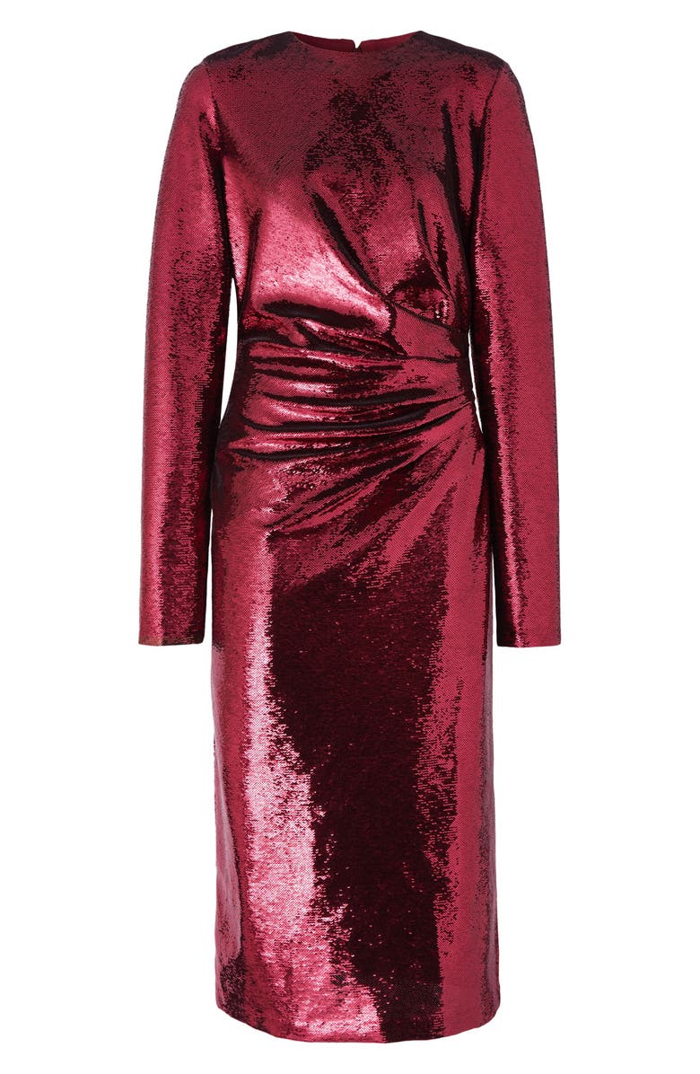 Burberry Aurora Long Sleeve Sequin Midi Dress, Alternate, color,