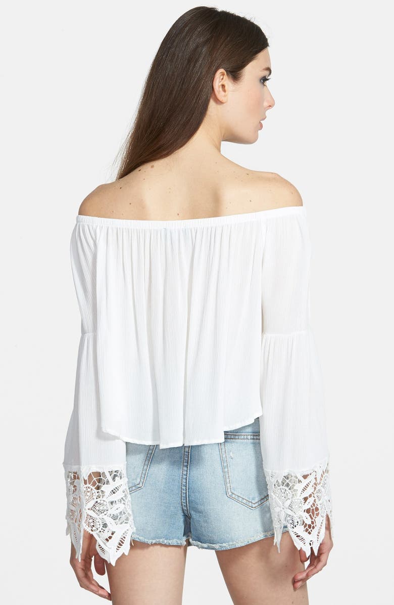 ASTR the Label ASTR Off the Shoulder Crochet Top, Alternate, color,