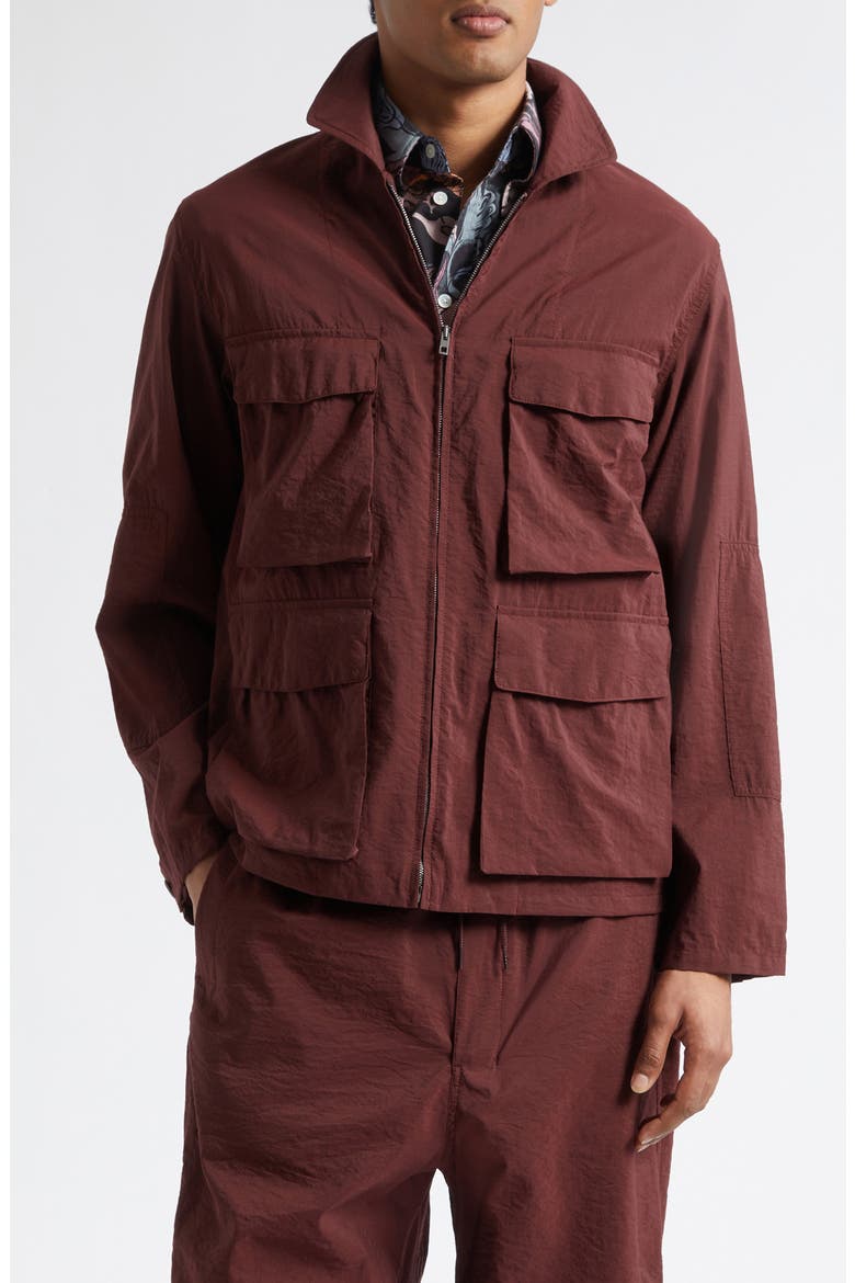 3D Pocket Washed Technical Cotton Blend Jacket, Main, color, PORTO