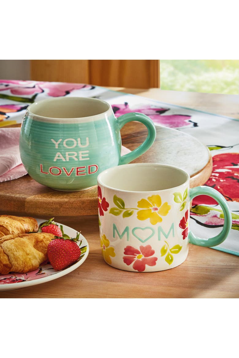 You Are Loved Mug Multi Stoneware Spring, Alternate, color, Blue