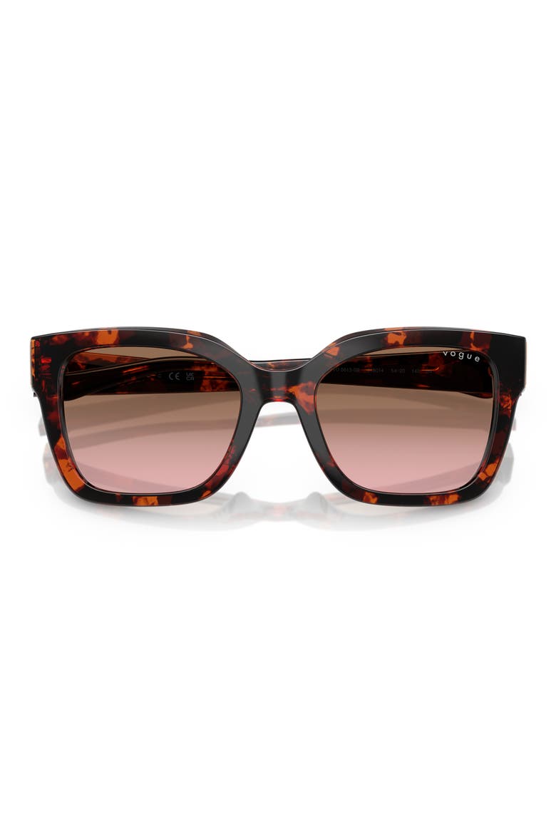 54mm Polarized Square Sunglasses, Main, color, RED HAVANA