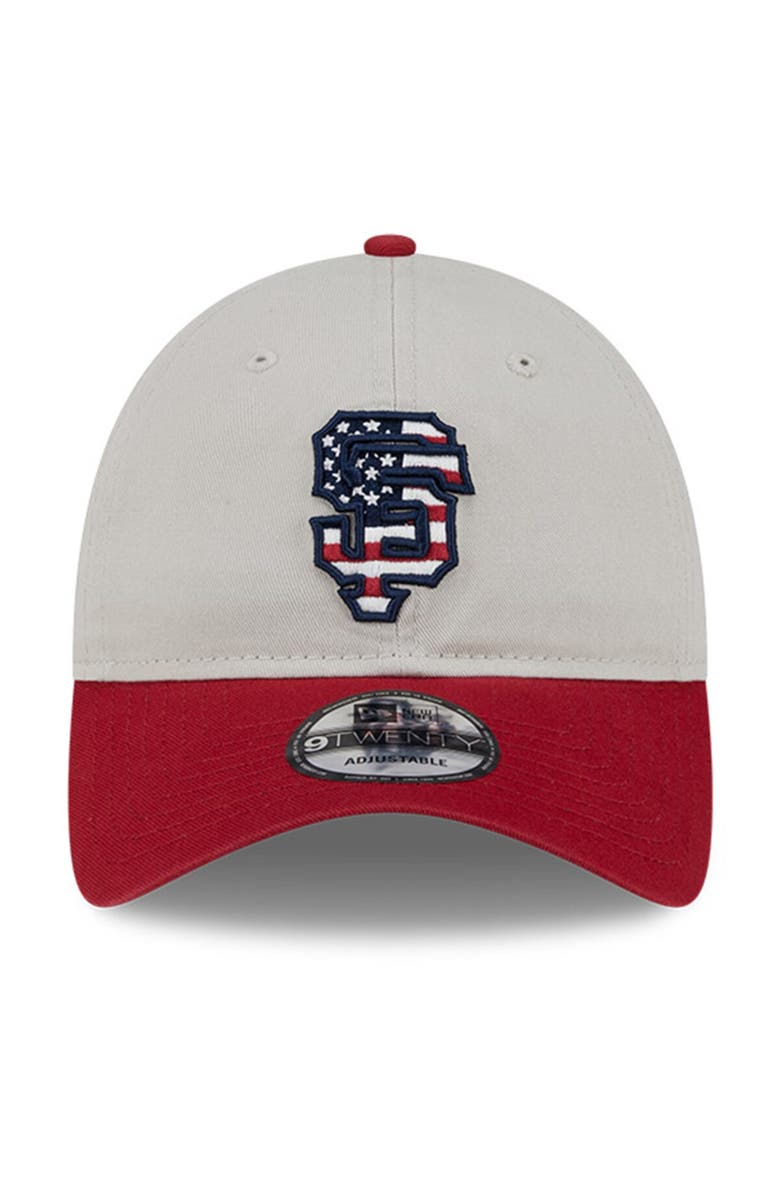 New Era Men's New Era Khaki/Red San Francisco Giants 2024 Fourth of July 9TWENTY Adjustable Hat, Alternate, color, Khaki