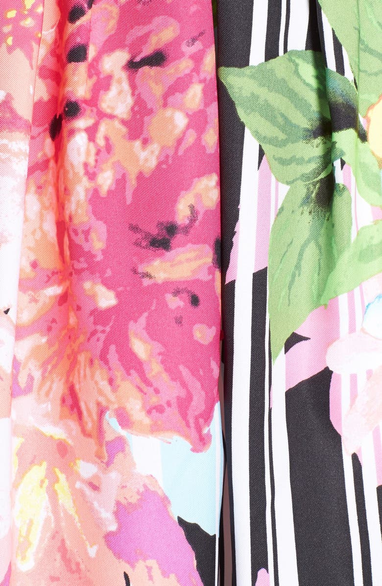 Ellen Tracy Belted Print Cotton Fit & Flare Dress, Alternate, color,