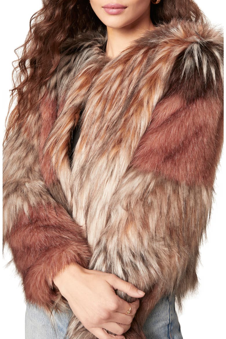 BB Dakota Patch My Drift Faux Fur Jacket, Main, color, MULTI