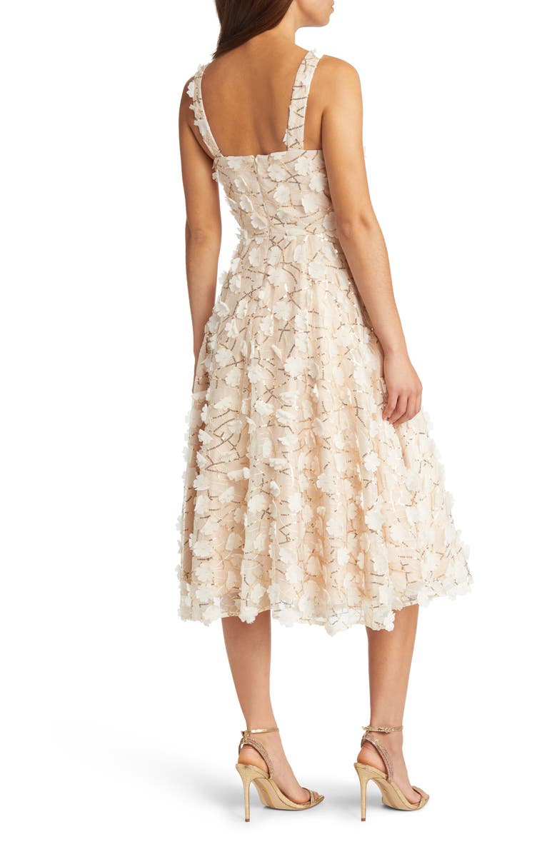 Eliza J Social 3D Flower Sequin A-Line Dress, Alternate, color, Chp