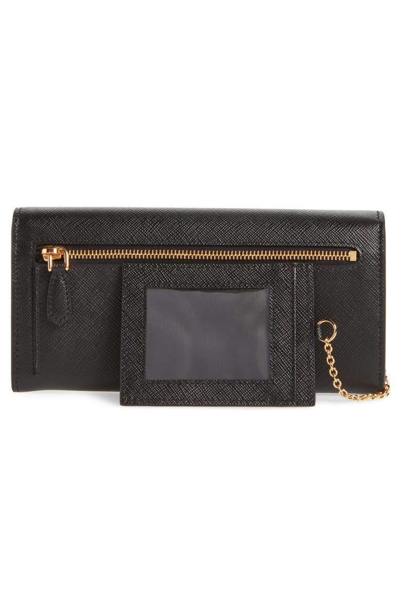 Prada Monochrome Saffiano Leather Wallet, Alternate, color, 