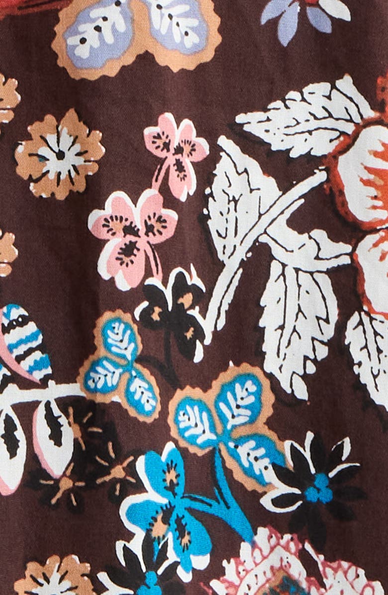 SUGARLIPS Journee Floral Print Puff Sleeve Maxi Dress, Alternate, color, Brown