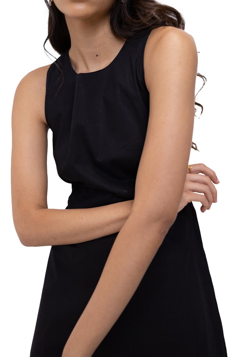 Cross-back Midi Dress, Alternate, color, Black