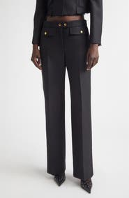 McQueen Straight Leg Wool & Mohair Trousers