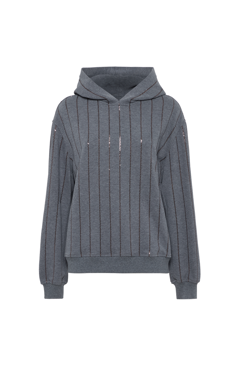 Brunello Cucinelli Dazzling Embroidery Top, Main, color, Lead