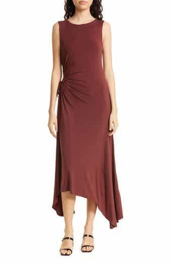 Giullia Ruched Handkerchief Hem Jersey Dress