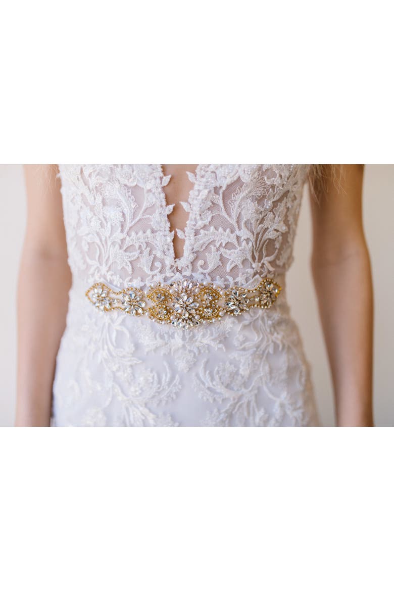 Ainsley Bridal Belt, Alternate, color, Gold