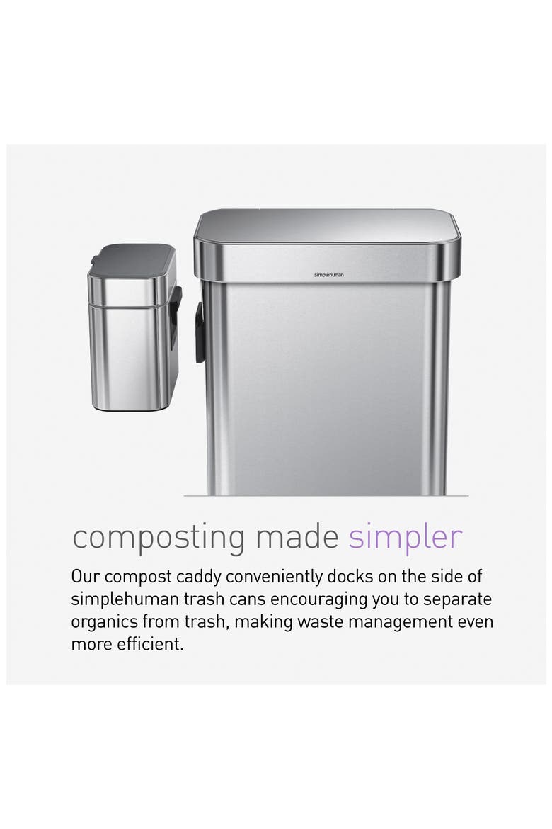 4L compost caddy, Alternate, color, BRUSHED STAINLESS STEEL