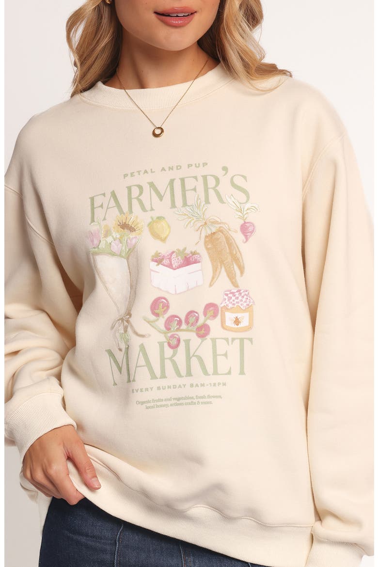 Farmer's Market Graphic Sweatshirt, Alternate, color, CREAM