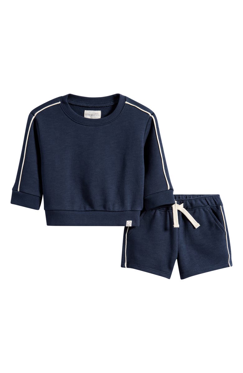 Little Planet Organic Cotton French Terry Knit Top & Shorts Set, Main, color, Blue