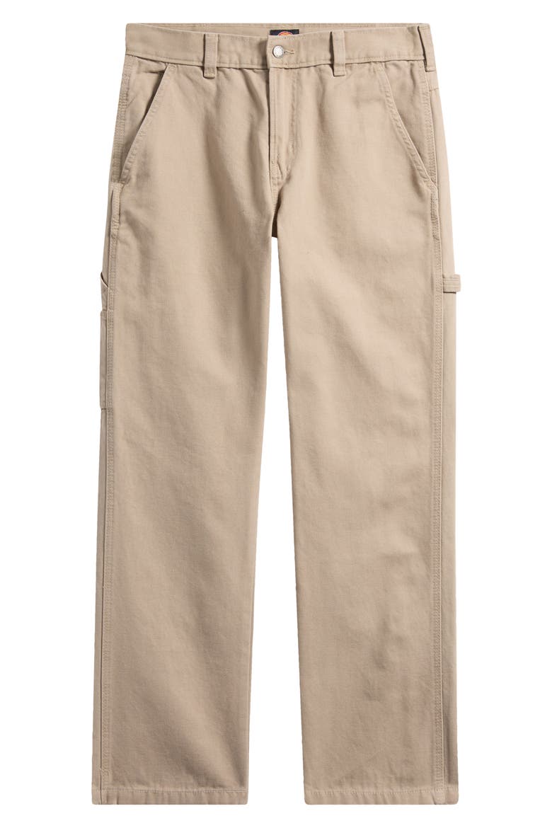 Straight Leg Cotton Canvas Carpenter Pants, Alternate, color, DESERT SAND