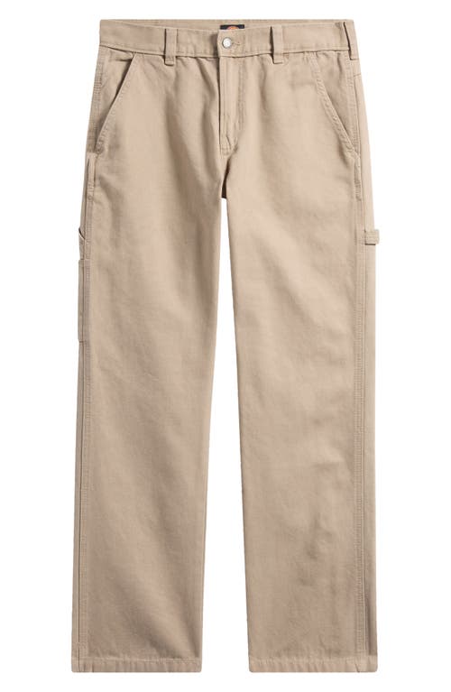 Dickies Straight Leg Cotton Canvas Carpenter Pants In Neutral